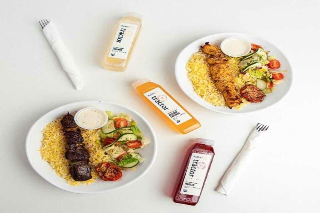 A plate of mediterrean food and drinks Spotted Fox Digital